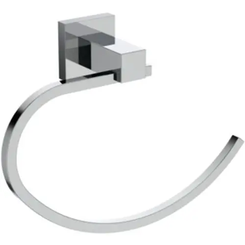 Handtuchring aus verchromtem Material, modernes Design mit quadratischer Halterung; Produkt von Ideal Standard.